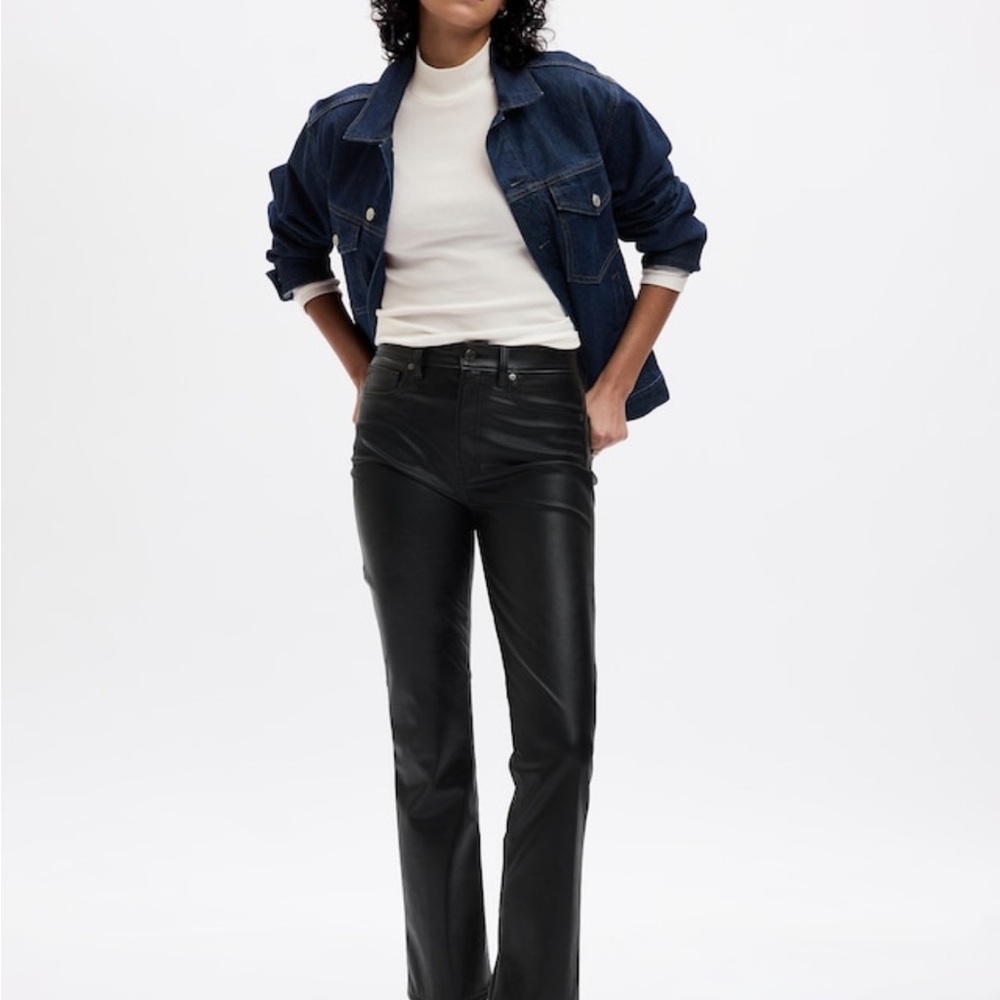 NWT Gap High Rise Vegan Leather Vintage Slim Pants